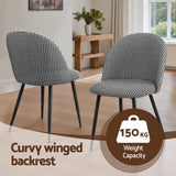 Artiss Dining Chairs Set of 4 Linen Solid Curved Houndstooth - Top-Down View