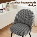 Artiss Dining Chairs Set of 4 Linen Solid Curved Houndstooth - 45-Degree Angle