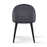 Artiss Dining Chairs Set of 2 Velvet Solid Curved Dark Grey - 45-Degree Angle