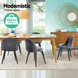 Artiss Dining Chairs Set of 4 Velvet Solid Curved Dark Grey - Top-Down View