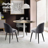 Artiss Dining Chairs Set of 4 Velvet Solid Curved Dark Grey - Rear View