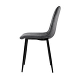 Artiss Dining Chairs Set of 4 Velvet Horizontal Slope Grey - Top-Down View