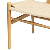 Artiss Dining Chair Wooden Rattan Seat Wishbone Back - Side View