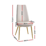 Artiss Dining Chairs Set of 2 Linen Fabric High Back Beige - Front View