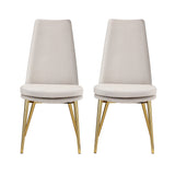 Artiss Dining Chairs Set of 2 Linen Fabric High Back Beige - Side View