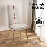 Artiss Dining Chairs Set of 2 Linen Fabric High Back Beige - Top-Down View