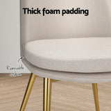 Artiss Dining Chairs Set of 2 Linen Fabric High Back Beige - Rear View