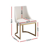 Artiss Dining Chairs Set of 2 Linen Fabric Frame Beige - Front View