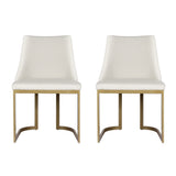 Artiss Dining Chairs Set of 2 Linen Fabric Frame Beige - Side View