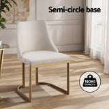 Artiss Dining Chairs Set of 2 Linen Fabric Frame Beige - Top-Down View