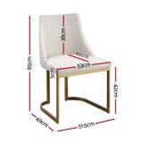Artiss Dining Chairs Set of 4 Linen Fabric Frame Beige - Front View