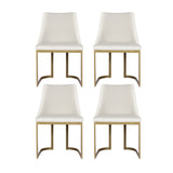 Artiss Dining Chairs Set of 4 Linen Fabric Frame Beige - Side View