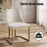 Artiss Dining Chairs Set of 4 Linen Fabric Frame Beige - Top-Down View