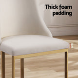 Artiss Dining Chairs Set of 4 Linen Fabric Frame Beige - Rear View