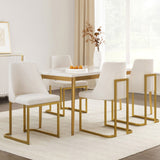 Artiss Dining Chairs Set of 4 Linen Fabric Frame Beige - Close-Up Angle