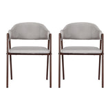 Artiss Dining Chairs Set of 2 Linen Hollow Armchair Grey - Side View
