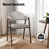 Artiss Dining Chairs Set of 2 Linen Hollow Armchair Grey - Top-Down View
