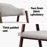 Artiss Dining Chairs Set of 2 Linen Hollow Armchair Grey - 45-Degree Angle