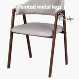 Artiss Dining Chairs Set of 2 Linen Hollow Armchair Grey - Rear View