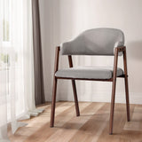 Artiss Dining Chairs Set of 2 Linen Hollow Armchair Grey - Close-Up Angle