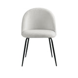 Artiss Dining Chairs Set of 2 Sherpa Boucle White - Side View
