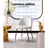 Artiss Dining Chairs Set of 2 Sherpa Boucle White - Top-Down View