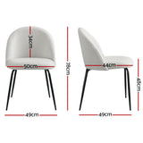 Artiss Dining Chairs Set of 4 Sherpa Boucle White