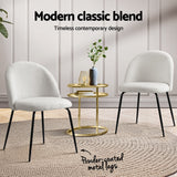 Artiss Dining Chairs Set of 4 Sherpa Boucle White - 45-Degree Angle