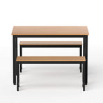 Artiss Dining Table and Chairs Set 3PCS Kitchen Metal Desk Bench Natural Oak