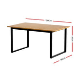 Artiss Dining Table 6 Seater Kitchen Cafe Rectangular Wooden Table 150CM - Front View