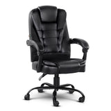 Artiss 2 Point Massage Office Chair PU Leather Black - Front View