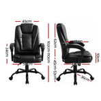 Artiss Massage Office Chair Executive Computer Gaming Chairs Black PU Leather, image 2
