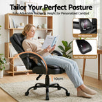 Artiss Massage Office Chair Executive Computer Gaming Chairs Black PU Leather, image 5