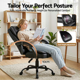 Artiss Massage Office Chair Executive Computer Gaming Chairs Black PU Leather - 45-Degree Angle