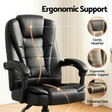 Artiss Massage Office Chair Executive Computer Gaming Chairs Black PU Leather - Close-Up Angle