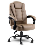 Artiss 2 Point Massage Office Chair PU Leather Espresso - Low Angle