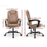 Artiss 2 Point Massage Office Chair PU Leather Espresso - Front View
