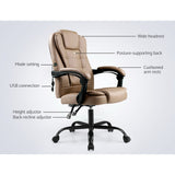 Artiss 2 Point Massage Office Chair PU Leather Espresso - Top-Down View