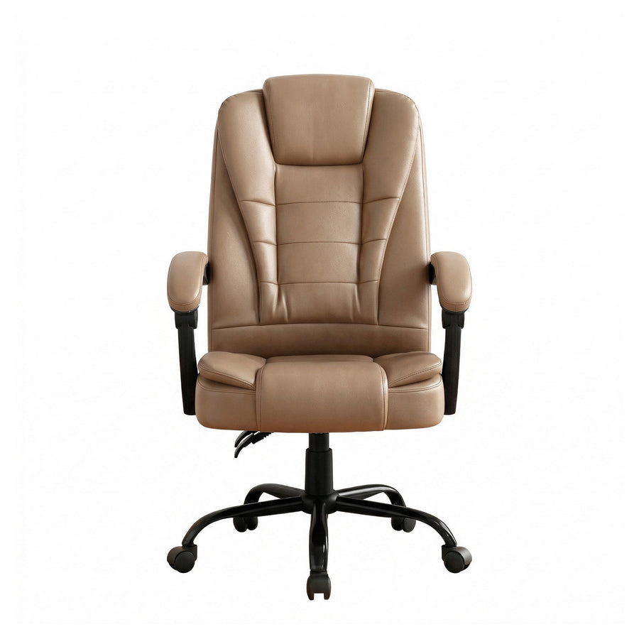 Artiss Massage Office Chair Executive Computer Gaming Chairs Brown PU Leather Espresso, image 3