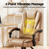 Artiss Massage Office Chair Executive Computer Gaming Chairs Brown PU Leather Espresso - Top-Down View