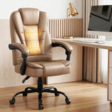 Artiss Massage Office Chair Executive Computer Gaming Chairs Brown PU Leather Espresso - Extra Image