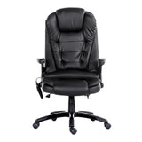Artiss 8 Point Massage Office Chair Heated Seat Recliner PU Black - Side View