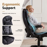 Artiss 8 Point Massage Office Chair Heated Seat Recliner PU Black - Close-Up Angle