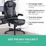 Artiss 8 Point Massage Office Chair Heated Seat Recliner PU Black - Top-Down View