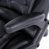 Artiss 8 Point Massage Office Chair Heated Seat Recliner PU Black - Close-Up Angle