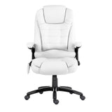 Artiss 8 Point Massage Office Chair Heated Seat Recliner PU White - Side View