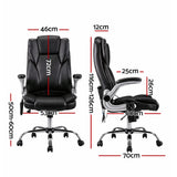 Artiss 8 Point Massage Office Chair PU Leather Black - Front View