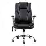 Artiss 8 Point Massage Office Chair PU Leather Black - Side View