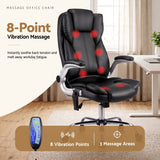 Artiss 8 Point Massage Office Chair PU Leather Black - Top-Down View