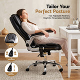 Artiss 8 Point Massage Office Chair PU Leather Black - 45-Degree Angle